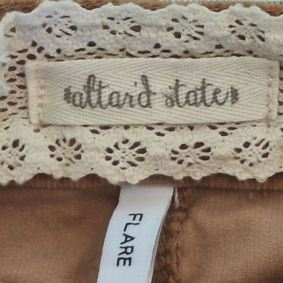 Corduroy Flare pants Camel Tan 11 Cotton Stretch Hi Rise 5 Pocket Altar'd State - Picture 7 of 16